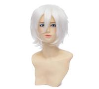 Baisheng Future City No.6 Shion White Cosplay Anime Full Short S Breve dritto bianco fibra sintetica completa capelli parrucche resistenti al calore per le donne (30cm-bianco puro)