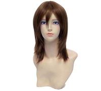 Baisheng K-ON! Parrucca Anime Hirasawa Yui 30cm Marrone Etero Medio Lungo Sintetico Completo (30cm-Marrone)