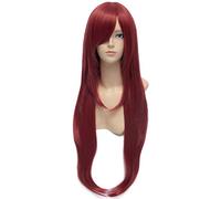 Baisheng Kuroko no Basuke Akashi Seijuro Donna 80 cm Biondo Oro Giallo Ondulato Ricci Lungo Sintetico Completo Parrucca Cosplay (80cm-vino rosso)