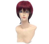 Baisheng Kuroko no Basuke Kagami Taiga 30 cm rosso dritto unisex breve sintetico maschile completo costume cosplay parrucca anime (30cm-Rosso marrone)