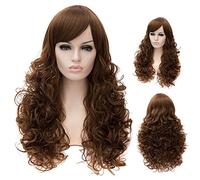 Baisheng Ladies New Brown Long Small Wavy ricci Fashion Cosplay in fibra sintetica completa di parrucche resistenti al calore (60cm-Brown8)