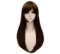 Baisheng Le donne lungo lato dritto di separazione naturale nero Cosplay piena moda nuove parrucche Anime costume in fibra sintetica piena di capelli resistenti al calore parrucche (23.62inch-Golden marrone)