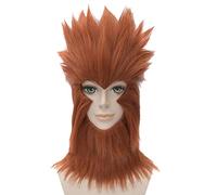 Baisheng Le donne lungo lato dritto separazione naturale nero Cosplay piena moda nuove parrucche costume anime fibra sintetica piena di capelli resistenti al calore parrucche (11,81 pollici-marrone)