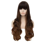 Baisheng Multi-colour Lolita lungo ricci sulla parrucca cosplay coda di cavallo (72CM-marrone)