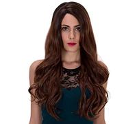 Baisheng Sexy che separa i capelli ondulati lunghi ricci di cosplay Cosplay Costume di anime Parrucche resistenti al calore dei capelli pieni della fibra sintetica Punti culminanti di Halloween di (70cm - pendenza marrone scuro)