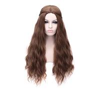 Baisheng Una canzone di ghiaccio e fuoco Margaery Tyrell Marrone parrucca lunga ricci stile principessa Anime Cosplay parrucche piene di capelli (70cm -Marrone)