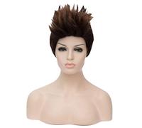 Baisheng Womens Ladies Short BOB parrucca Fancy Dress Cosplay Parrucche POP Party Costume (24CM-Brown pick rosso)