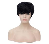 Baisheng Womens Ladies Short BOB parrucca Fancy Dress Cosplay Parrucche POP Party Costume (25CM-Blu e nero)