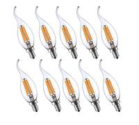 BAISHICHENG 10 Confezioni Lampadine a Filamento LED E14 4W,Equivalente Lampadina Alogena 40W,2700K Bianco Caldo Non Dimmerabile, Lampadina Edison Trasparente a Vite Piccola 400LM