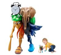 BAISHUWU Brainrot Figure Set, Brainrot Statuette Giocattolo, Tung Tung Tung Sahur Decorazioni, tung tung tung sahur 3D Figure, Tu-ng Tu-ng Tu-ng Sa-hur Figure Toy, adatto per ornamenti decorativi