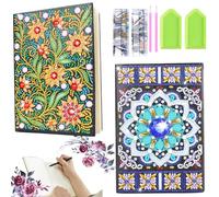 BAISHUWU Quaderno A5 Pittura Diamante, 2 pezzi Diamond Painting Quaderno Set