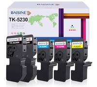 BAISINE Ecosys M5521cdw Toner Compatibili per Kyocera TK-5230 TK5230 Toner | TK-5230K TK-5230C TK-5230Y TK-5230M Toner per ECOSYS M5521cdn M5521cdw P5021cdn P5021cdw (2Nero, Cyan, Magenta, Giallo)