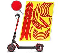 Baisirui Adesivi per Monopattino Elettrico Universale, Avvertenza Sicurezza Notturna Accessori Protettivi Decalcomanie Riflettenti Accessori Decorativi per Biciclette Elettriche Xiaomi M365(Rosso)