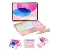 Baisla Custodia per iPad 10a generazione con tastiera da 11", iPad 11a (A16) e iPad Air 11 (M3/M2), multi trackpad, girevole a 360 gradi e retroilluminazione arcobaleno per iPad Air 5a/4a, iPad Pro 11