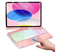 Baisla Custodia per iPad 10a generazione con tastiera da 11", iPad 11a (A16) e iPad Air 11 (M3/M2), multi trackpad, girevole a 360 gradi e retroilluminazione arcobaleno per iPad Air 5a/4a, iPad Pro 11