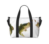 Bait con lenza da pesca che mangia pesciolini stampati borsa da viaggio per il fine settimana borsa da viaggio per adulti borsa da viaggio adatta per viaggi campeggio picnic