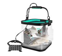 Bait Tank - Portable Transparent Minnow Bucket | Fly Fishing Box Live Baits Container With Handle | Clear Water Storage Pouch For Outdoor Camping Angling Travel Gear