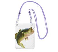 Bait With Fishing Line Mangiare Little Fish Print Crossbody Bag per le donne, mini borse per telefono, carino portafoglio per telefono, per escursioni e viaggi regalo, Viola, Taglia unica