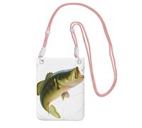 Bait With Fishing Line Mangiare Little Fish Print Crossbody Bag per le donne, mini borse per telefono, carino portafoglio per telefono, per escursioni e viaggi regalo, rosa, Taglia unica