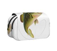 Bait with Fishing Line Mangiare Little Fish Print Pencil Case Canvas Pen Pencil Pouch Grande Capacità Organizer Multifunzionale Matita Bag