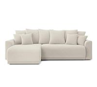 BAÏTA Divano angolare Nova convertibile e reversibile in velluto a coste beige a 4 posti con contenitore