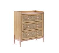 BAÏTA PABLO02 Cassettiera per Bambini, Legno, Rosa, L80cm