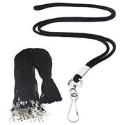 Baiteer cordini neri con gancio girevole a J per badge portadocumenti VIP scuola bambini allenatore conferenze 120PCS