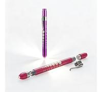 BAIWANLHC 2 torce a penna, per diagnostica medica, con clip da tasca, mini torcia a LED riutilizzabile, per infermieri e medici (viola + rosa)