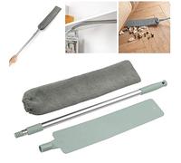 Baiwka Spazzola per la polvere, mocio in microfibra con manico estensibile, testa pieghevole lavabile, per pulizia del fondo del letto, morbido poliestere e fibra di vetro