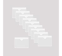 BAIWOAK 10 custodie trasparenti adesive per tasche, in plastica, autoadesive, per carte di indice, pianificatori, armadi, mensole (115 x 77 mm)