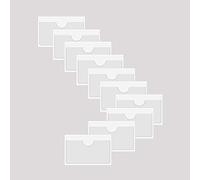 BAIWOAK 10 custodie trasparenti adesive per tasche, in plastica, autoadesive, per carte di indice, pianificatori, armadi, mensole (100 x 55 mm)