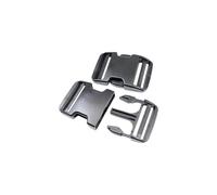 BAIWOAK Clip di fibbia a sgancio laterale in plastica 50 mm Heavy Duty clip fibbia in plastica chiusura a scatto zaino fibbia di ricambio per cinturino 2 pollici senza cucire 2 set, Nero, 50 mm