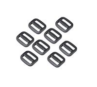 BAIWOAK Cursore a tri scorrevoli 20 mm, in plastica resistente, con fibbia regolabile, per zaino, cintura, Nero
