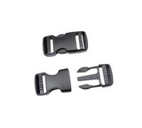 BAIWOAK Fibbia a sgancio laterale 15 mm/20 mm/25 mm/32 mm/38 mm/50 mm in plastica clip fibbia di ricambio per zaino fibbia di ricambio per cinturino, Nero, 25mm-2Sets
