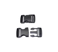 BAIWOAK Fibbie a incastro in plastica, chiusura a scatto doppia, chiusura a clip, fibbia di ricambio, chiusura a clip per zaino, colore nero, Nero, 38mm-2Stück