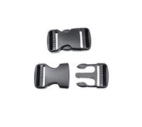 BAIWOAK Fibbie a incastro in plastica, chiusura a scatto doppia, chiusura a clip, fibbia di ricambio, chiusura a clip per zaino, colore nero, Nero, 32mm-2Stück