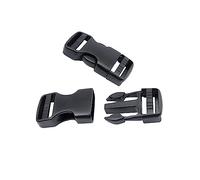 BAIWOAK Fibbie a incastro in plastica, chiusura a scatto doppia, chiusura a clip, fibbia di ricambio, chiusura a clip per zaino, colore nero, Nero, 25mm-2Stück