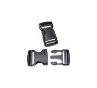 BAIWOAK Fibbie a rilascio laterale 38 mm Heavy Duty Plastica Fibbia Clip a scatto Doppia Regolabile Zaino Fibbia di Ricambio No Cucito 2 Set, Nero