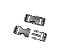 BAIWOAK Fibbie a sgancio laterale in plastica resistente con fibbia a clip di ricambio per zaino (20 mm, 2 set), Nero, Taglia unica