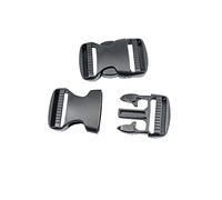 BAIWOAK Fibbie a sgancio laterale in plastica resistente con fibbia a clip di ricambio per zaino (38 mm, 2 set), Nero, 38 mm
