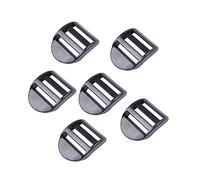BAIWOAK Scorrimento per scaletta, 20 mm, 25 mm, 32 mm, 38 mm, 50 mm, in plastica per scaletta, chiusura regolabile, per zaino, tessitura, cinghie, borse, Nero