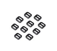 BAIWOAK Slider a tre scivoli,10 mm in plastica resistente, con fibbia regolabile, per cintura di zaino, Nero 10 Pcs