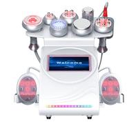 BAIXDM Macchina per La Rimozione del Grasso della Cellulite Sottovuoto RF, Macchina per Cavitazione Ad Ultrasuoni Sottovuoto 80k, Rimozione del Corpo 9 in 1 Fotoringiovanimento del Grasso Macchina