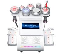 BAIXDM Macchina per La Rimozione del Grasso della Cellulite Sottovuoto RF, Macchina per Cavitazione Ad Ultrasuoni Sottovuoto 80k, Rimozione del Corpo 9 in 1 Fotoringiovanimento del Grasso Macchina