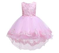 Baixia - Abiti da Bambina, Abito da Sposa Elegante, da Principessa, Vestito da Sera per Bambini Rosa 4-5 Anni