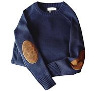 BAIXIAOCHI Maglione da Uomo Invernale Spesso con Toppe in Maglia con Fondo in Maglia Abbinato Maglione da Uomo