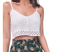 Baiyanor Canotta estiva da donna con scollo a U per donne e ragazze in tempo libero, bianco, M