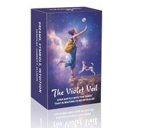 BAIYOOBAI Deck per tarocchi con 78 carte e libro di accompagnamento, viola veil tarocchi, deck etereo dei tarocchi cosmici per interpretazione intuitiva, guida spirituale, estetica sognante e come