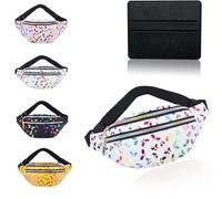 BAIYSFFG Marsupio con farfalla flash per donne ragazze moda PU pelle impermeabile signore festival marsupio leggero marsupio viaggio vacanza marsupio lucido bumba, bianco, 31 x 8.5 x 13 cm, alla moda