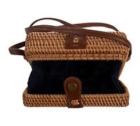 Baiyun INS nuove signore tessute a mano quadrato rattan retro' letteraria tessuti a mano pacchetto fibbia in pelle della Boemia spiaggia Messenger Borsa